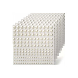 10 Sheet - 1650pcs White Pearl Stickers in 4 Sizes Self-adhesive 3/4/5/6mm