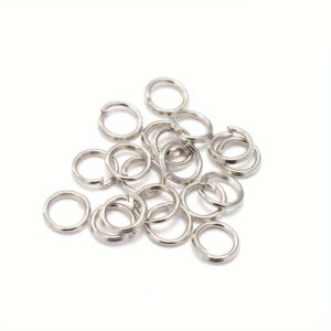 200pc 6mm Rhodium White K Jump Rings