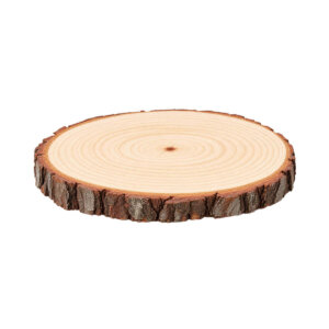 11 to 13in Thick Bark Round Plaque Live Edge Wood Cookie Slice 5/8