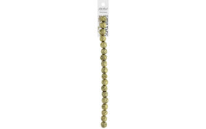 John Bead Earth's Jewels 8" 10mm Round Lava Stone - Light Gold