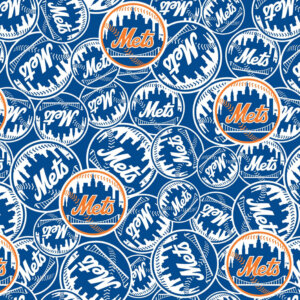 MLB New York Mets 58in wide 100% Cotton Pattern Fabric