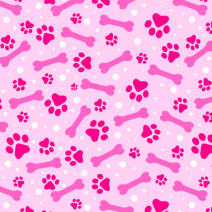 Paws And Bones Pink 44in wide 100% Cotton Pattern Fabric