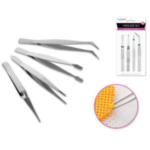 Beading/Jewelry Tool: 4pc Tweezer Set Asst